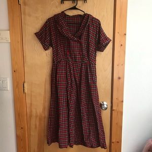 Plaid vintage day dress